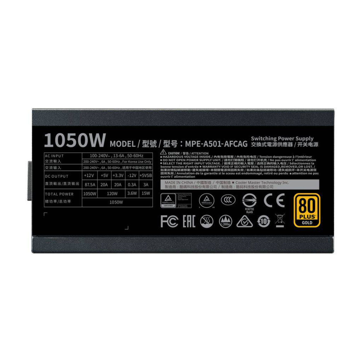 Блок живлення Cooler Master MWE Gold 1050 V2 80+ Gold (MPE-A501-AFCAG-EU) Black Б/в