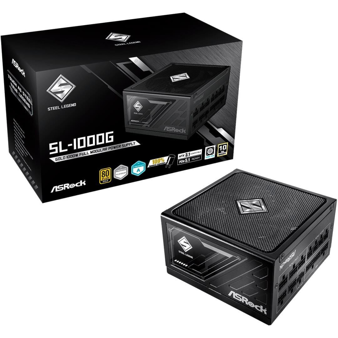 Блок живлення ASRock SL-1000G 1000W ATX 3.1 80+ Gold (SL-1000G) Black