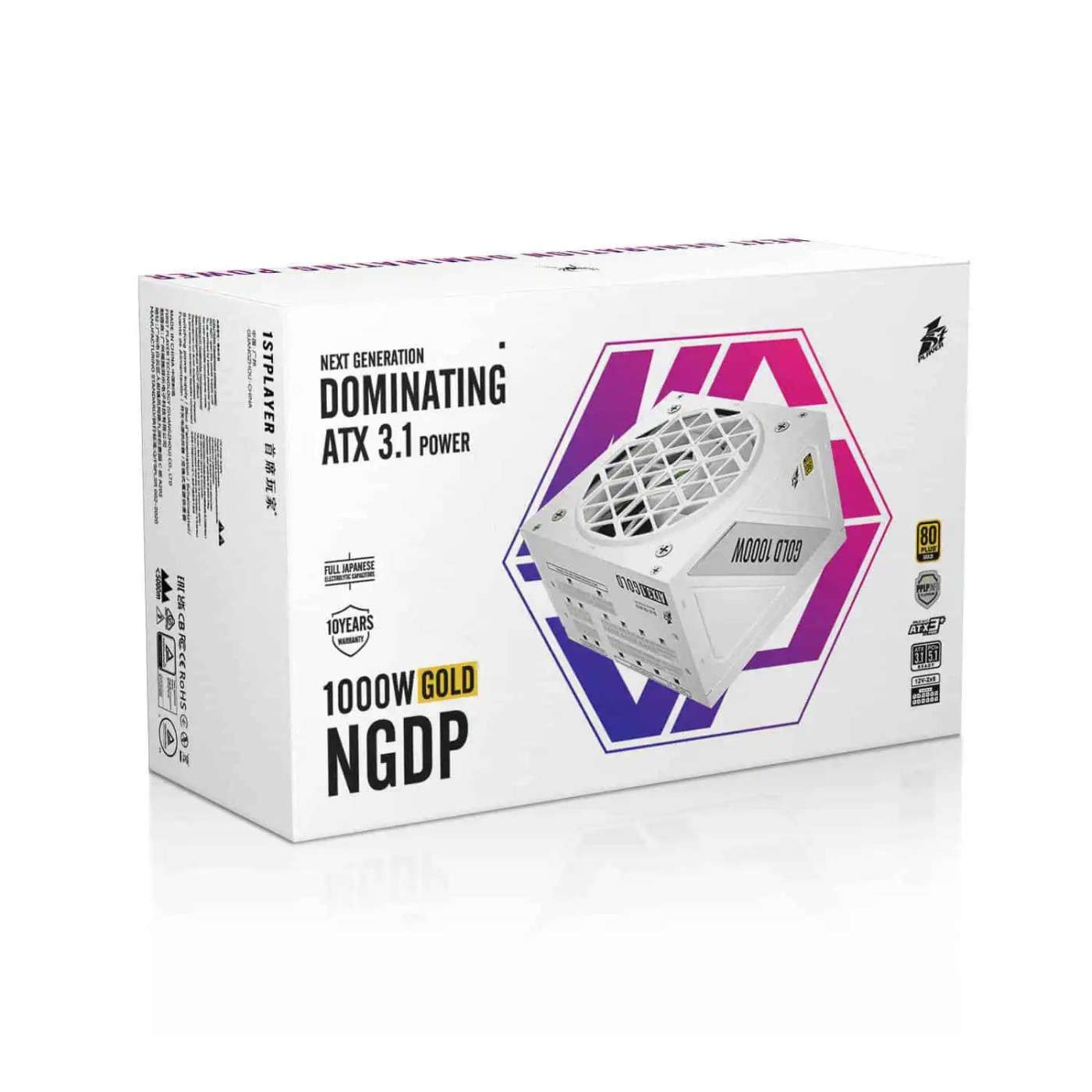 Блок живлення 1stPlayer HA-1000BA4 1000W 80+ Gold (NGDP-GLD-1000-WH-EU) White