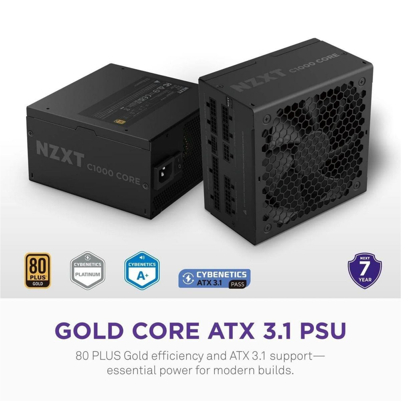 Блок живлення NZXT C1000W ATX 3.1 Black 80+ Gold (PA-0G3BB-EU)