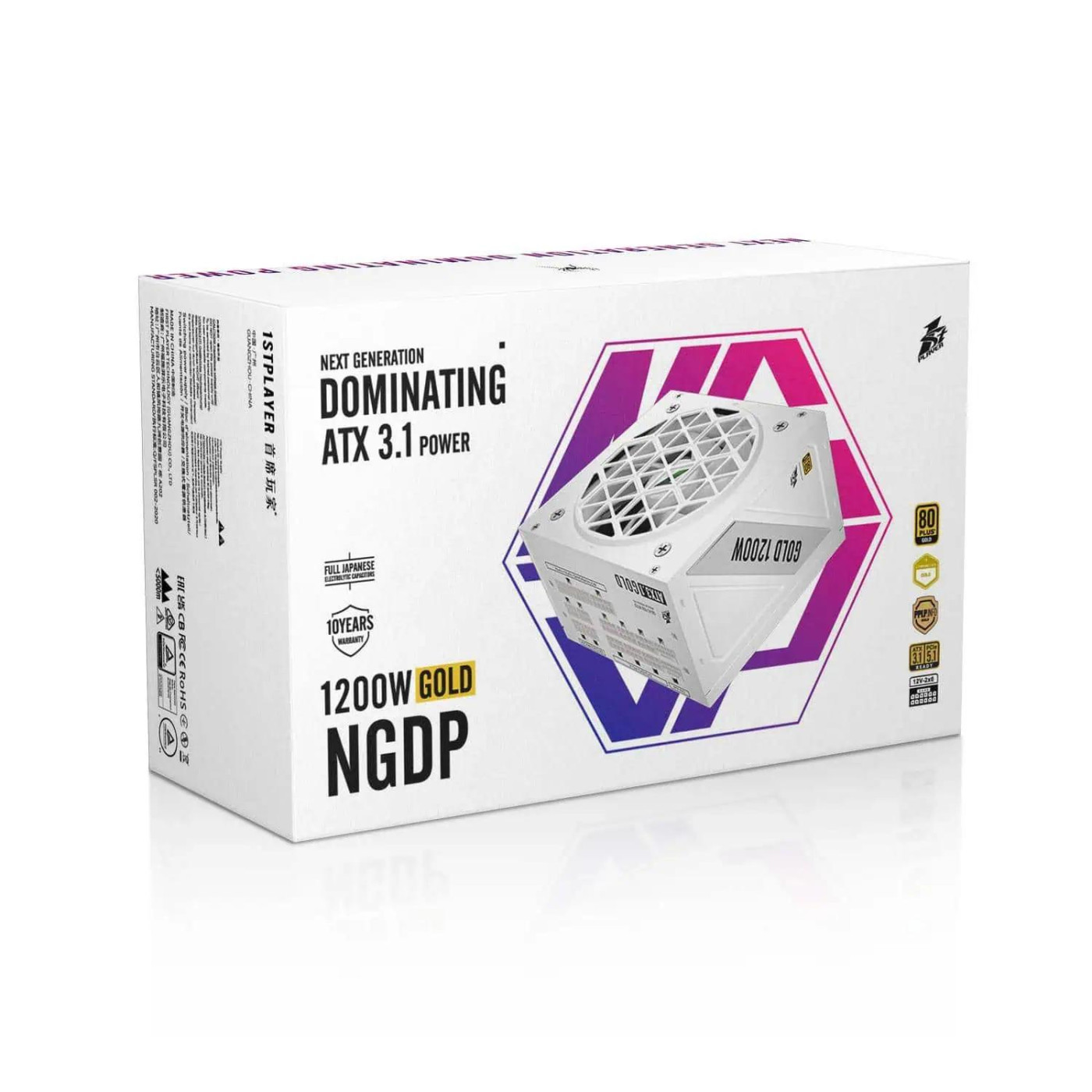 Блок живлення 1stPlayer HA-1200BA4 1200W 80+ Gold (NGDP-GLD-1200-WH-EU) White