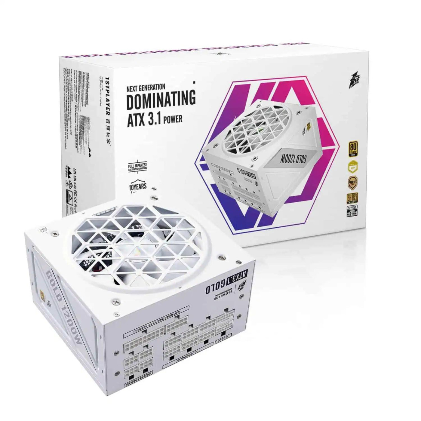Блок живлення 1stPlayer HA-1200BA4 1200W 80+ Gold (NGDP-GLD-1200-WH-EU) White
