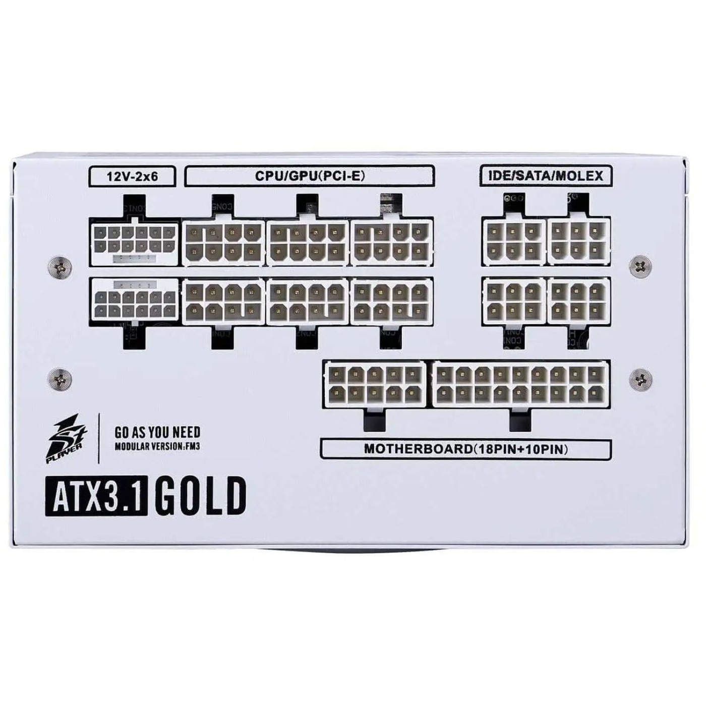 Блок живлення 1stPlayer HA-1200BA4 1200W 80+ Gold (NGDP-GLD-1200-WH-EU) White