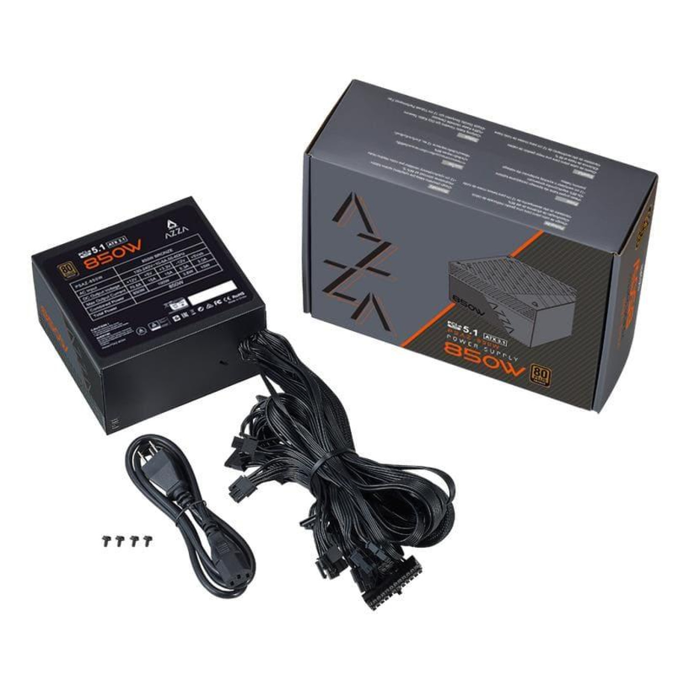 Блок питания AZZA PSAZ 850W ATX 3.1 80+ Bronze (PSAZ-850W(ATX3.1))