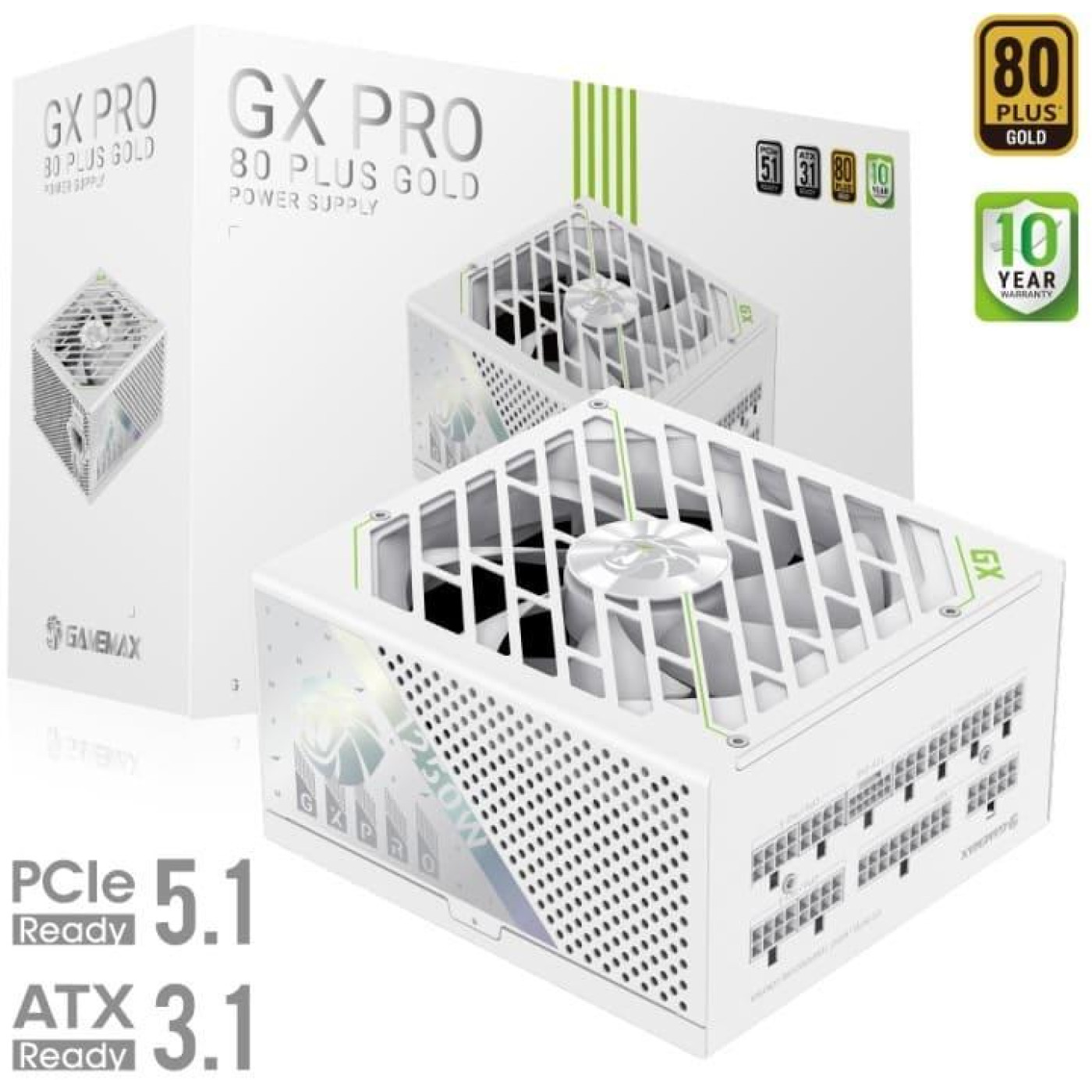 Блок питания GameMax GX PRO 1250G 1250W ATX 3.1 80+ Gold White (GX PRO 1250G WH)