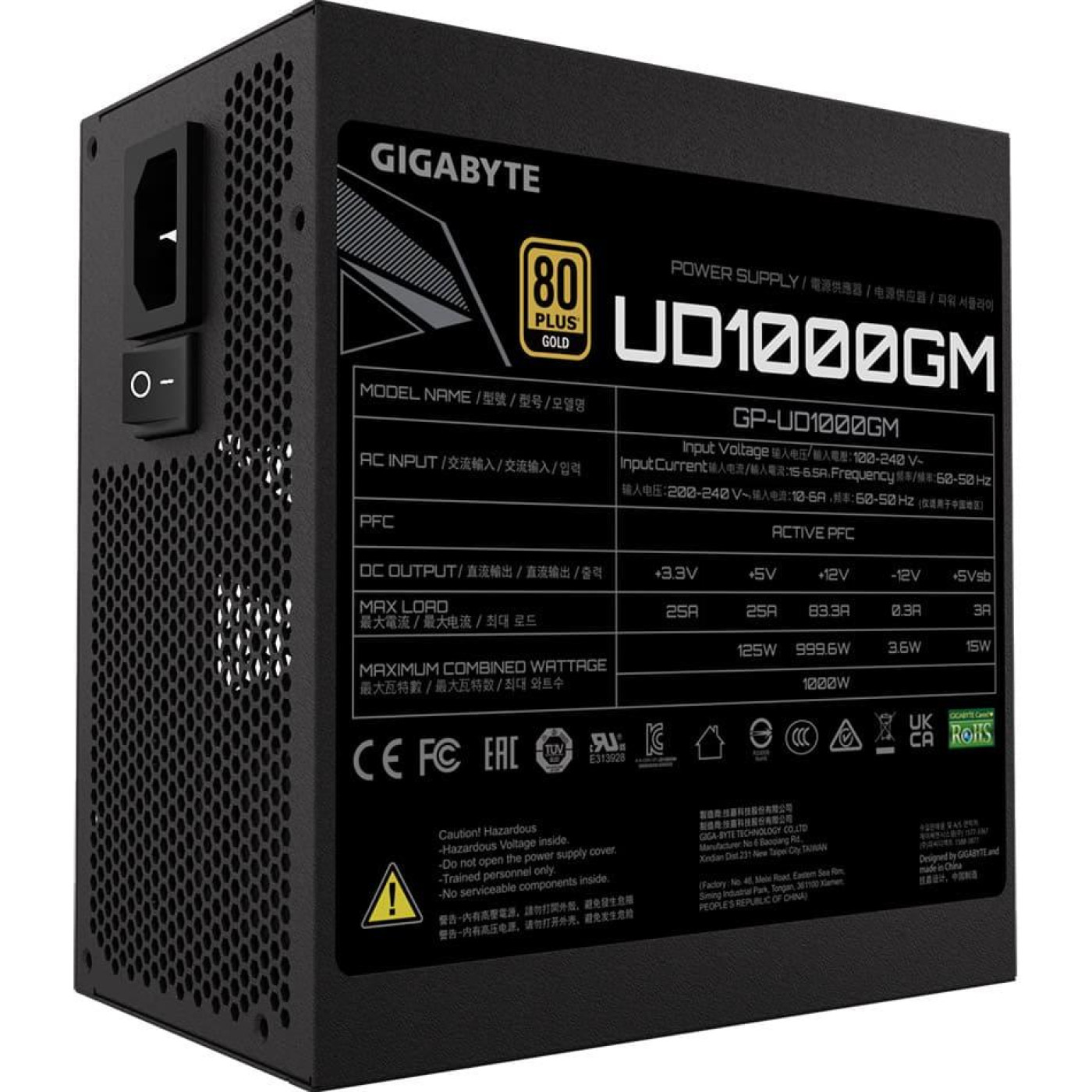Блок живлення Gigabyte P1000GM 1000W 80 PLUS GOLD (GP-UD1000GM)