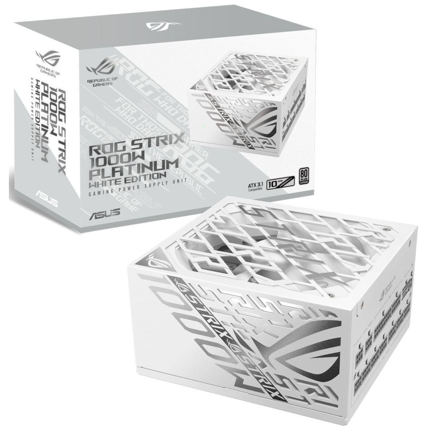 Блок питания ASUS ROG Strix 1000W ATX 3.1 80+ Platinum White Edition (90YE00W4-B0NA00)