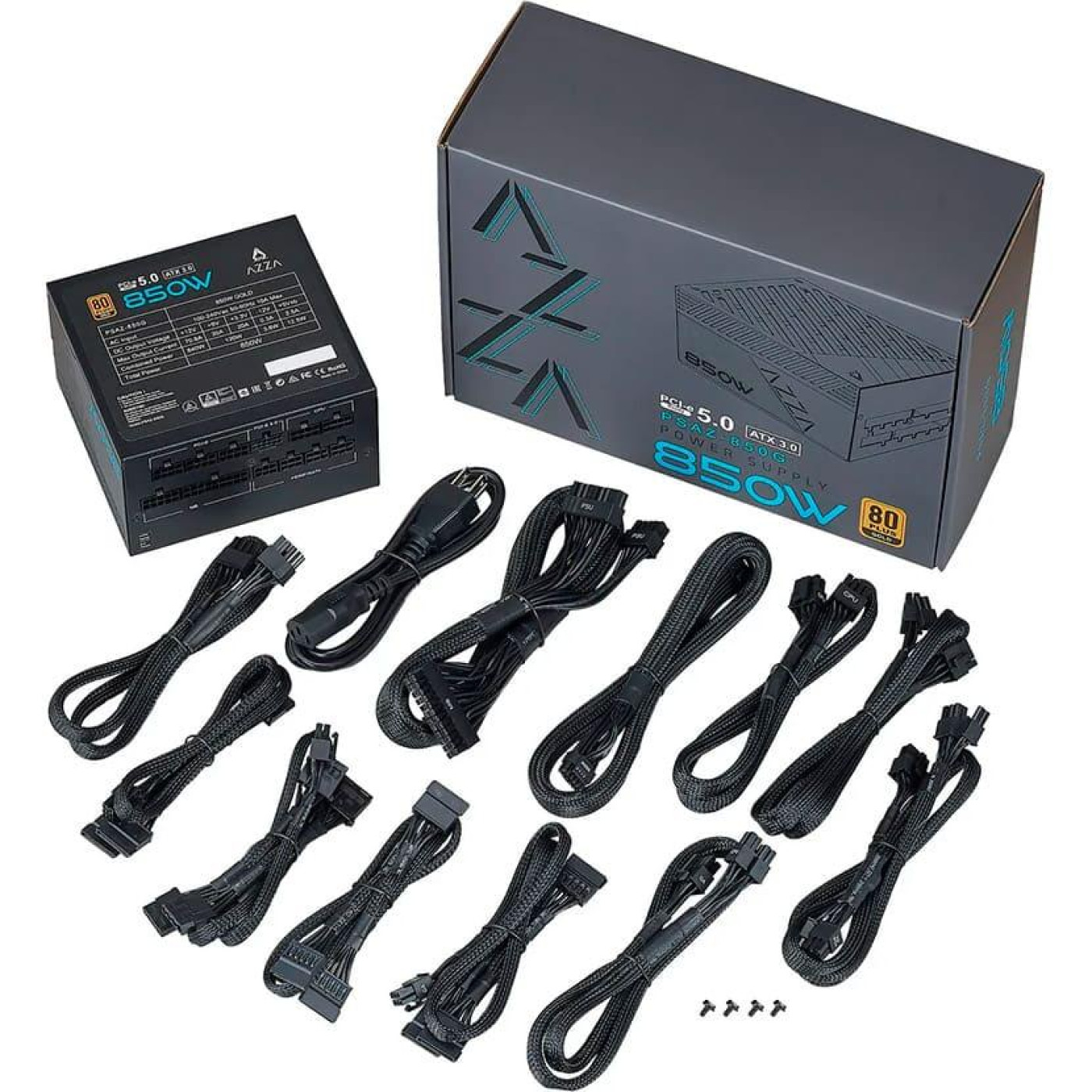 Блок живлення AZZA PSAZ-850G 850W ATX 3.1 80+ Gold (PSAZ-850G) (PSAZ-850G(ATX3.1))