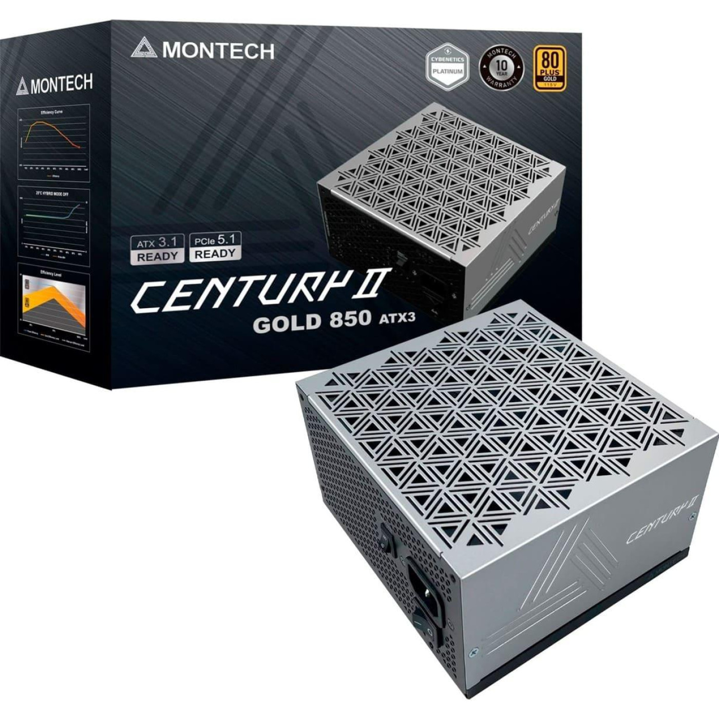 Блок живлення MONTECH CENTURY II 850W ATX 3.1 80+ Gold (CENTURY II 850) U1