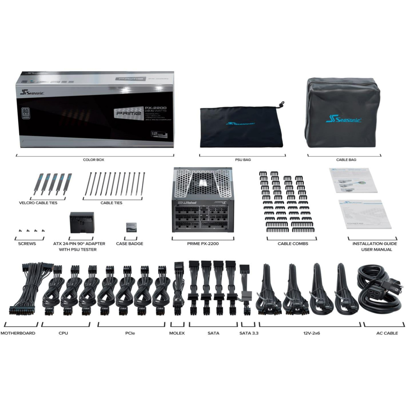 Блок живлення Seasonic Prime PX 2200W ATX 3.1 80+ Platinum (PRIME PX 2200-ATX31)