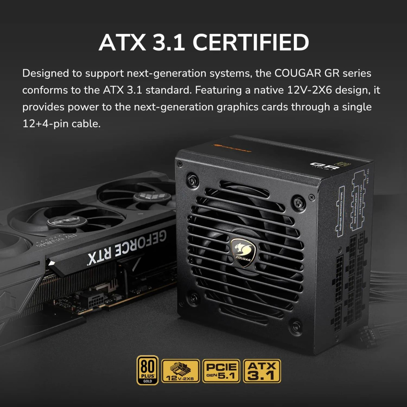 Блок питания Cougar GR 850 80+ Gold (GR 850) Black