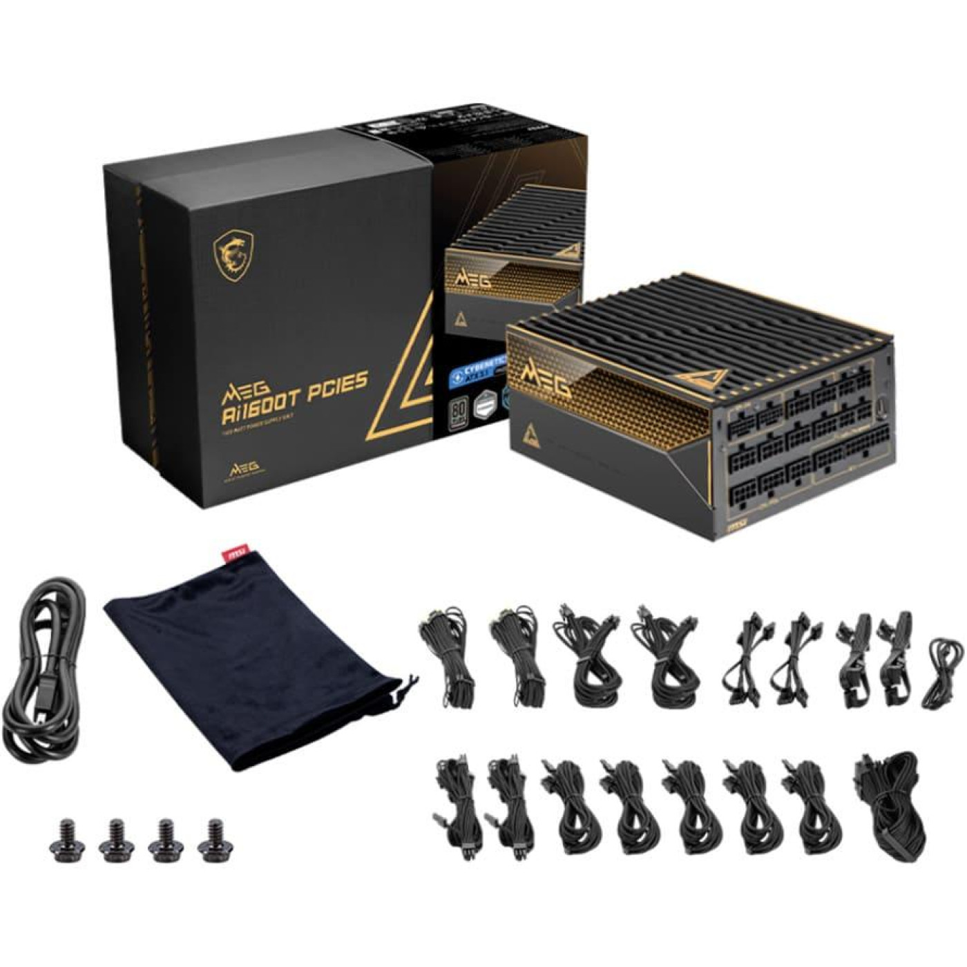 Блок питания MSI MEG 1600W PCIE5 ATX 3.1 80+ Titanium (MEG AI1600T PCIE5)