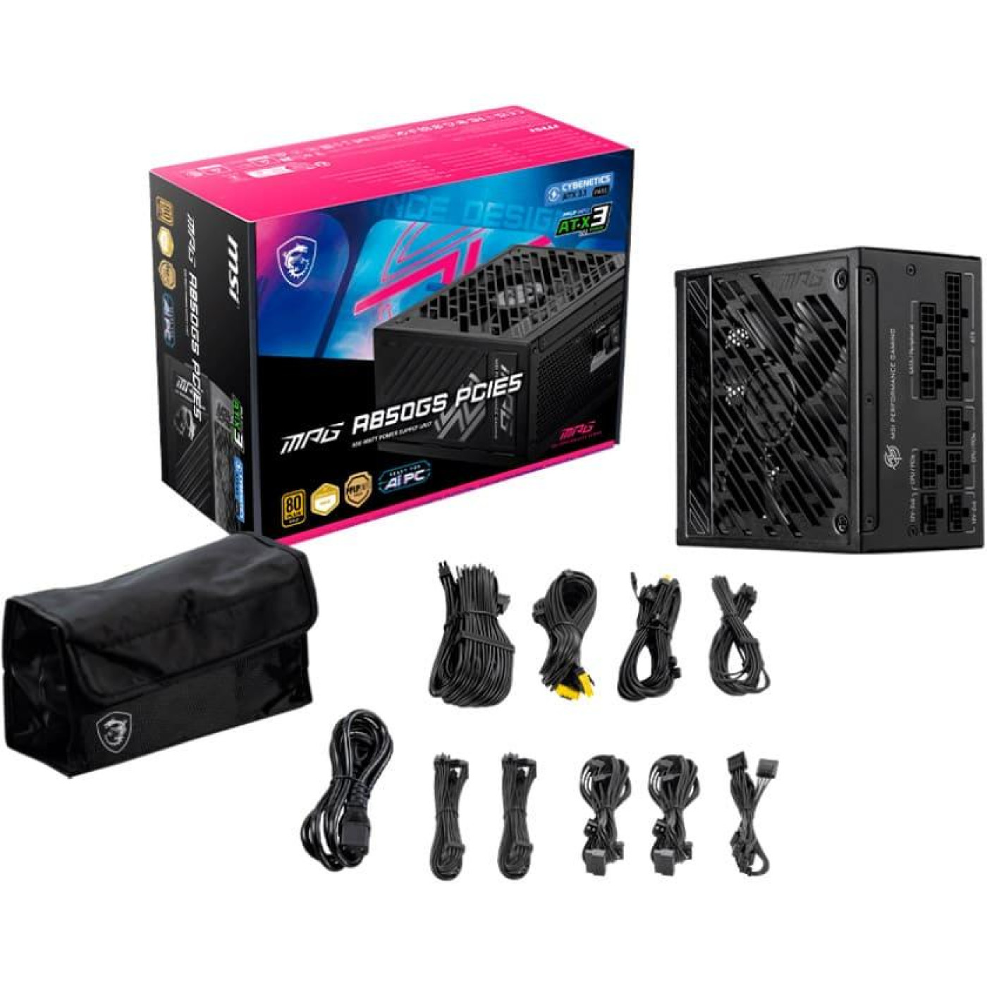 Блок живлення MSI MPG 850W PCIE5 ATX 3.1 80+ Gold (MPG A850GS PCIE5)