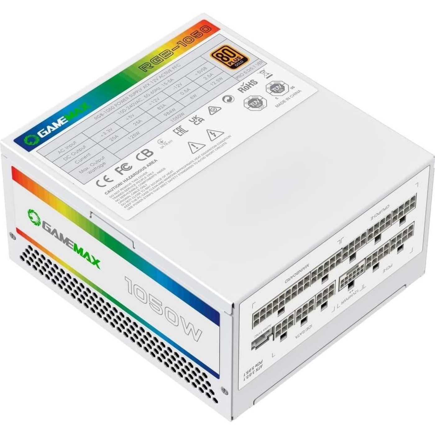 Блок живлення GameMax 1050W RGB1050 PRO WH (ATX3.0/3.1 PCI (RGB1050 PRO WH (ATX3.0/3.1 PCI)