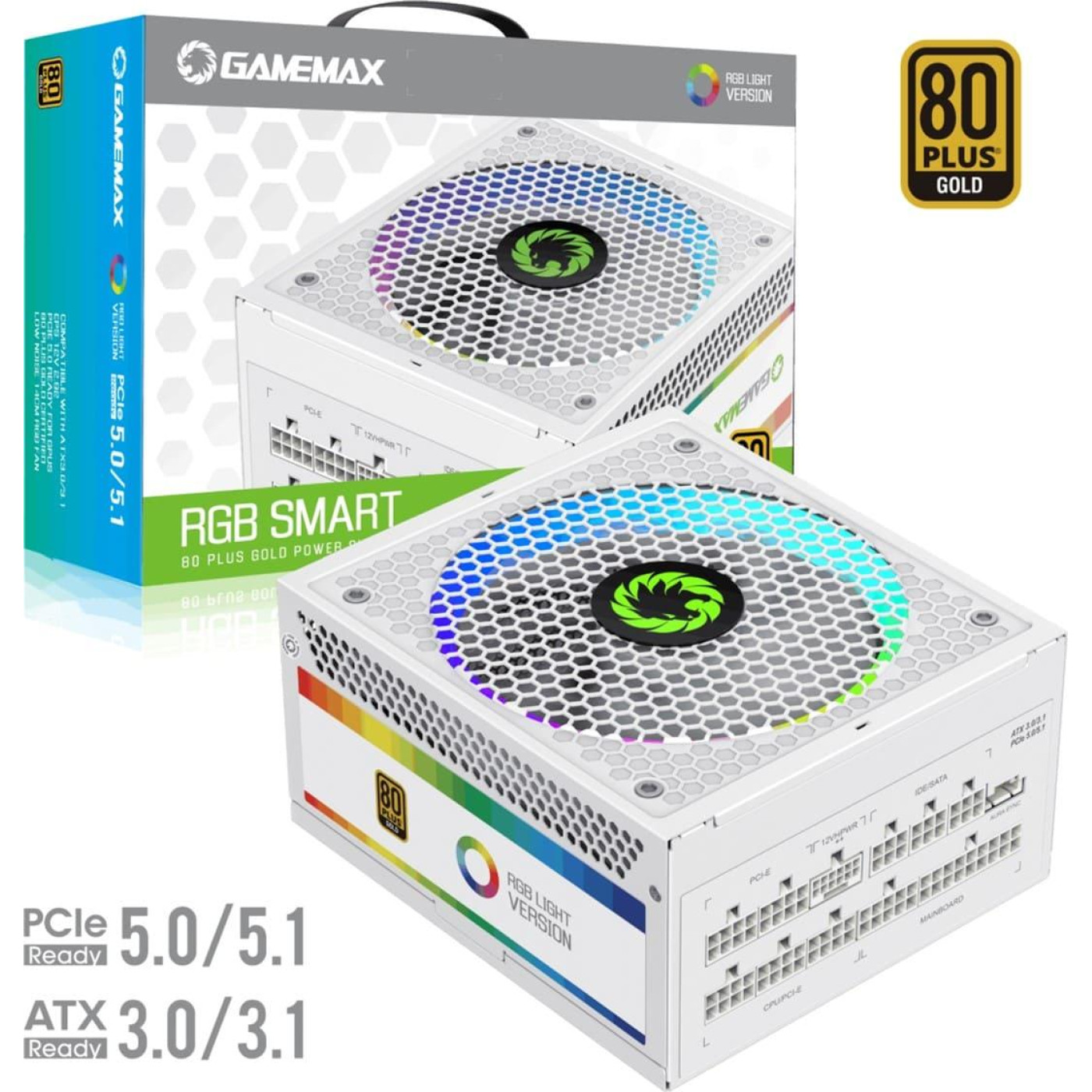 Блок живлення GameMax RGB 850 PRO 850W 80+ Gold White (RGB 850 PRO WH)