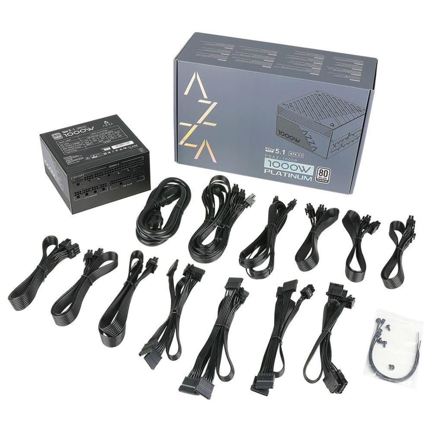 Блок питания AZZA 1000W ATX 3.1 80+ Platinum (PSAZ-1000P) (PSAZ-1000P(ATX3.1))