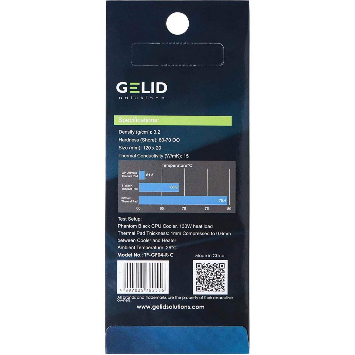 Термоинтерфейс Evolution Gelid Solutions GP-Ultimate Thermal Pad 120x20x1.5 mm TP-GP04-R-C