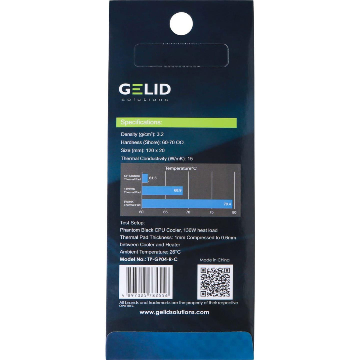 Термоинтерфейс Gelid Solutions GP-Ultimate Thermal Pad 120x20x2 mm TP-GP04-R-D