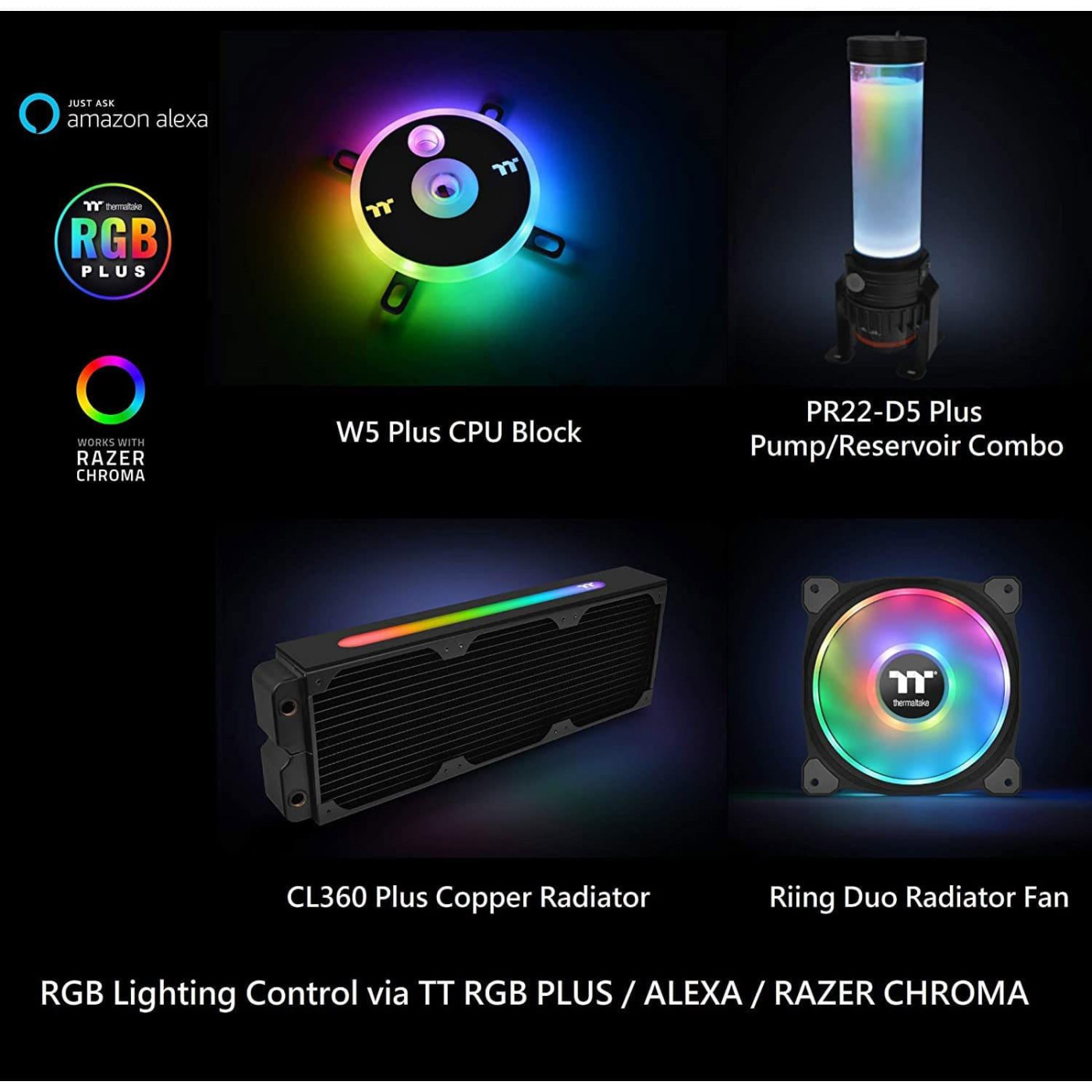 Набор для сборки cистемы жидкостного охлаждения Thermaltake Pacific CL360 Max D5 Hard Tube Water Cooling Kit (CL-W259-CU00SW-A)