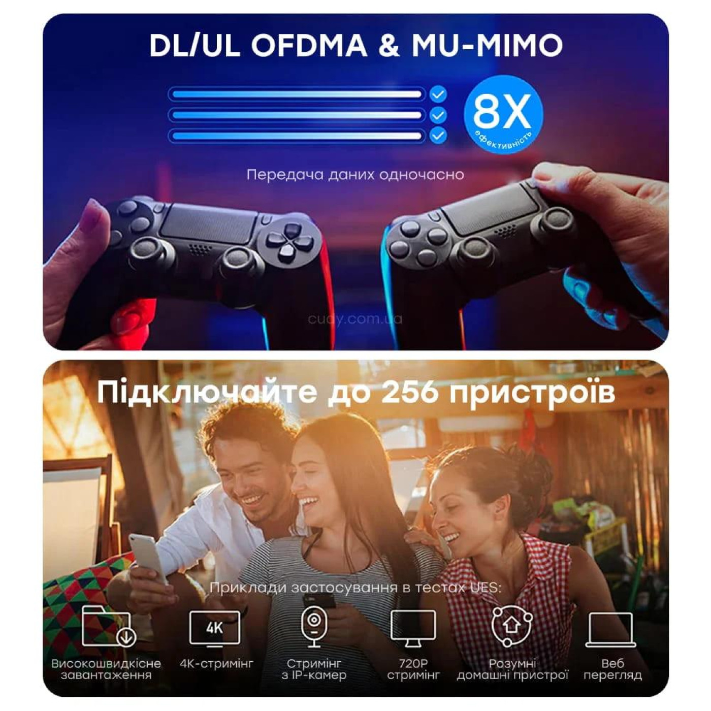 Роутер Cudy WiFi 6 Mesh-маршрутизатор WR3000E дводиапазонний гигабитний AX3000 (73-00674)