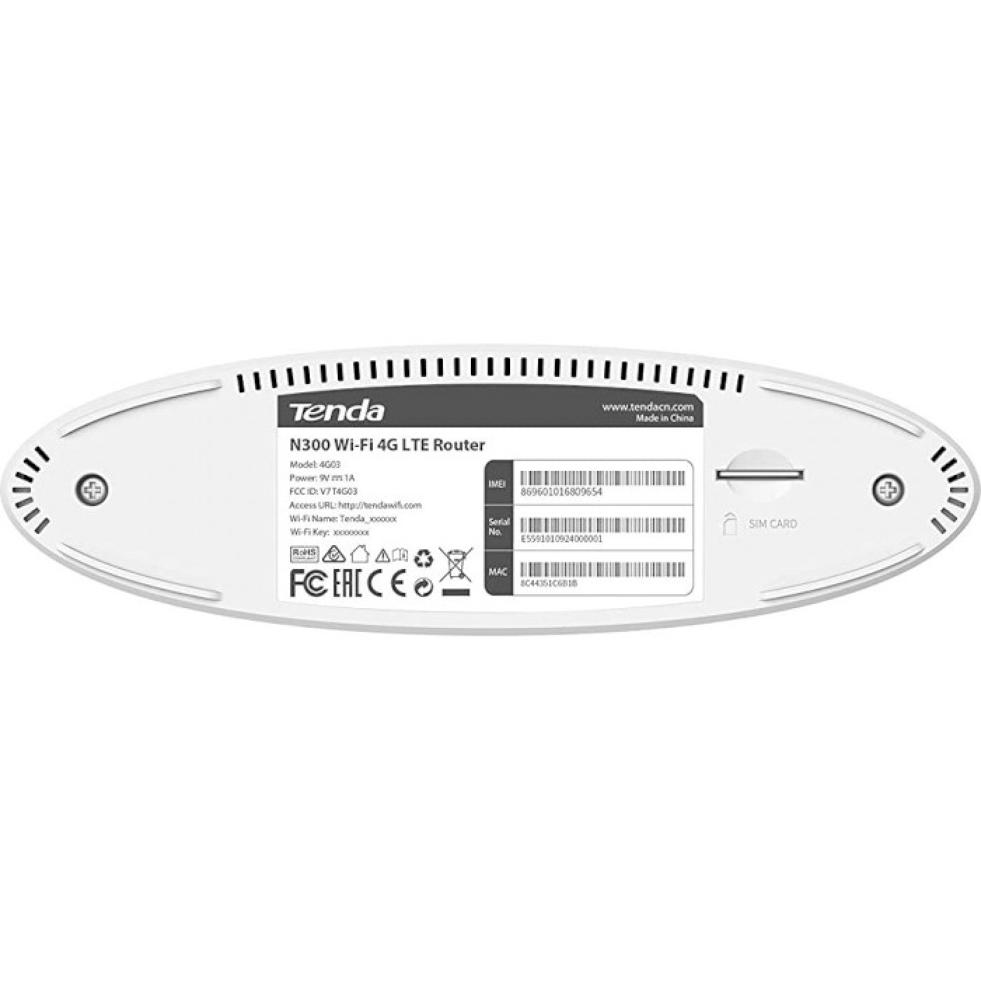 Роутер Tenda 4G 4G03 N300 White 802.11n (4G03)