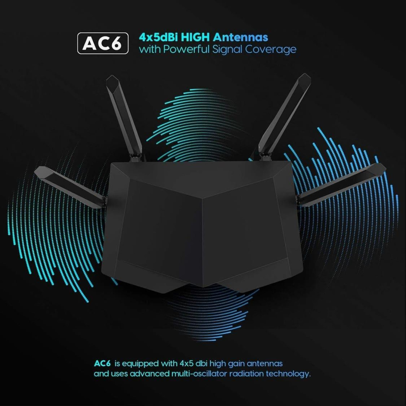Роутер Tenda AC6 AC1200 Black 802.11ac (AC6)
