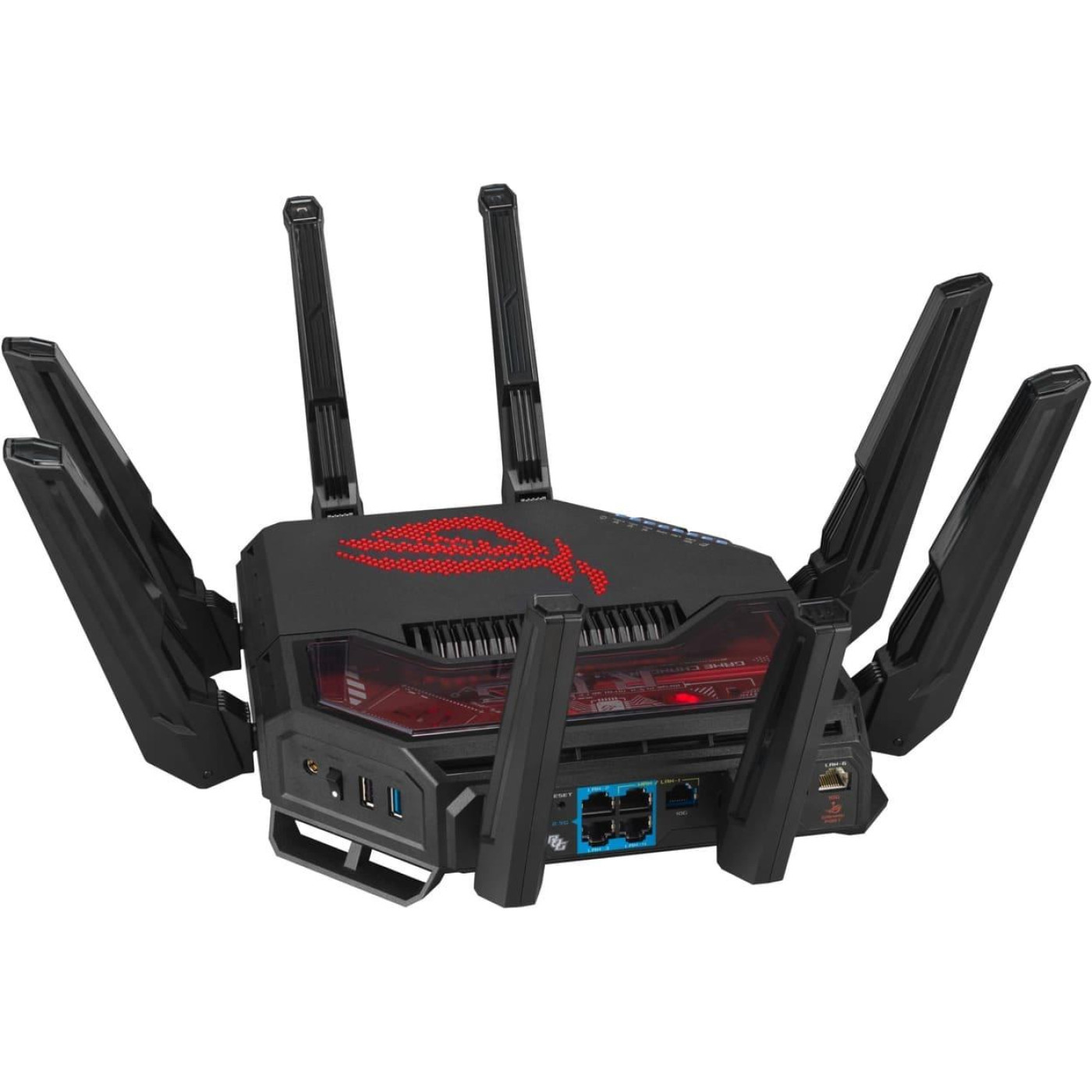 Роутер ASUS GT-BE19000 BE-19000 1x10GE LAN, 3x2.5GE LAN, 1x10GE WAN/LAN, 1x2.5GE WAN/LAN, 1xUSB3.2, 1xUSB2.0, MESH (90IG0850-MO9A0V)