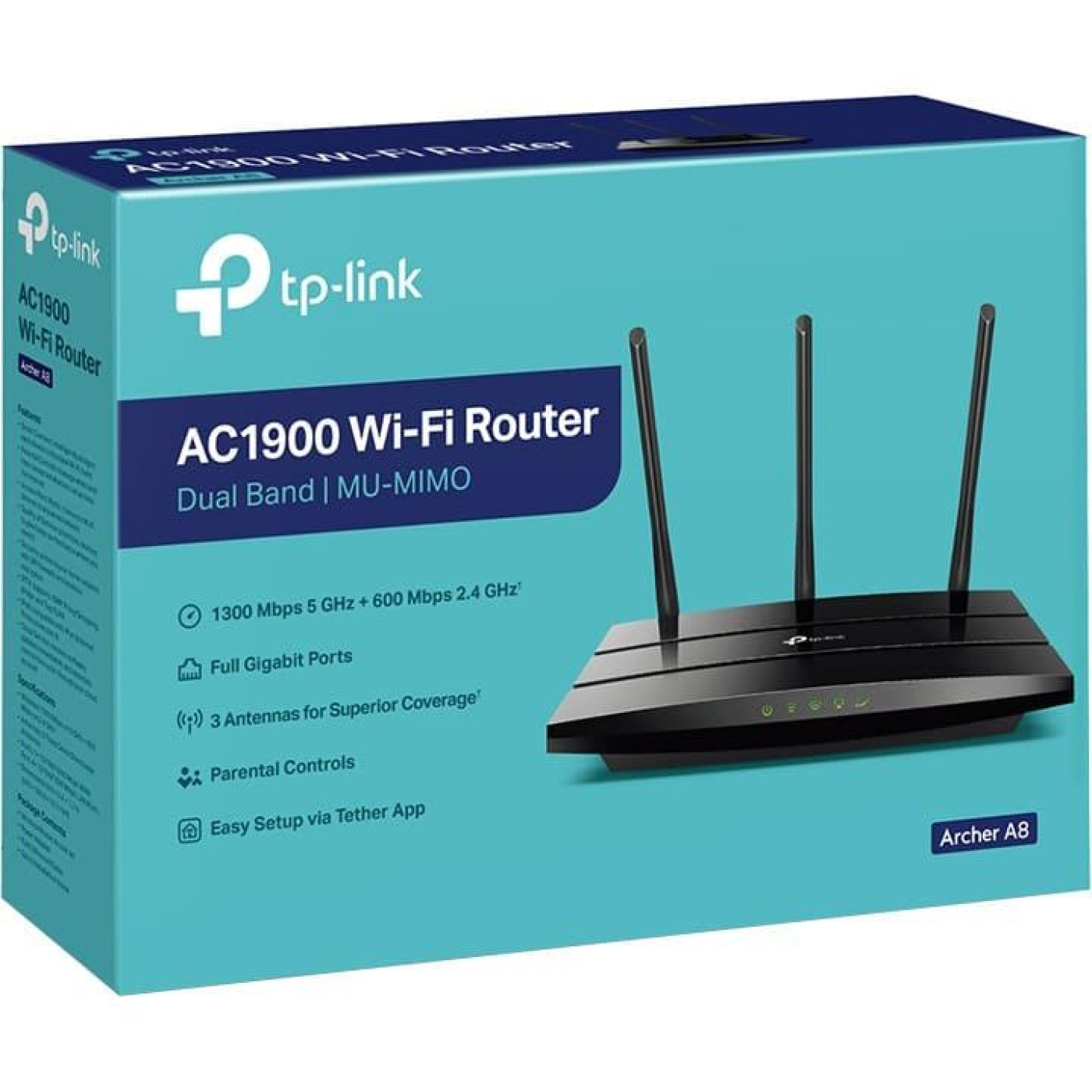 Роутер TP-Link Archer A8 AC1900 Black 802.11ac (ARCHER-A8)