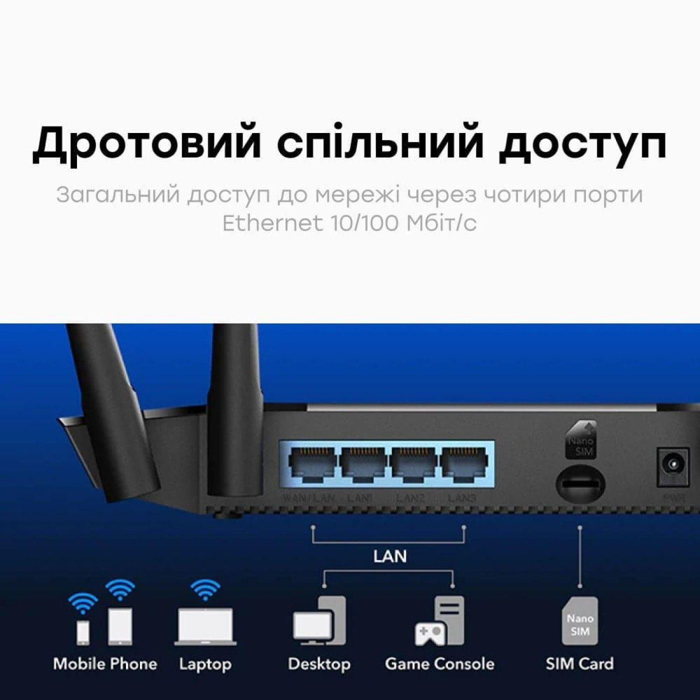Роутер Cudy LT400 CAT4 WiFi 5 Mesh 4G (73-00551)