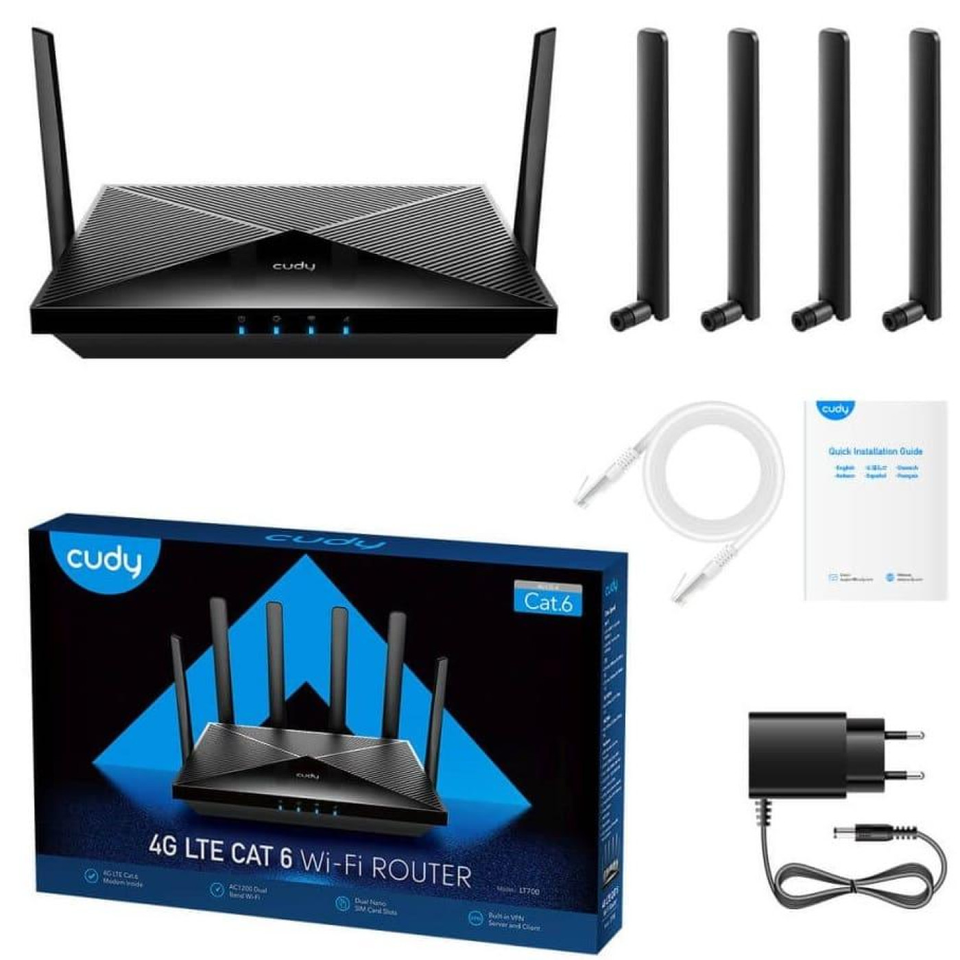 Роутер Cudy LT700 CAT6 WiFi 5 Mesh 4G (73-00515)