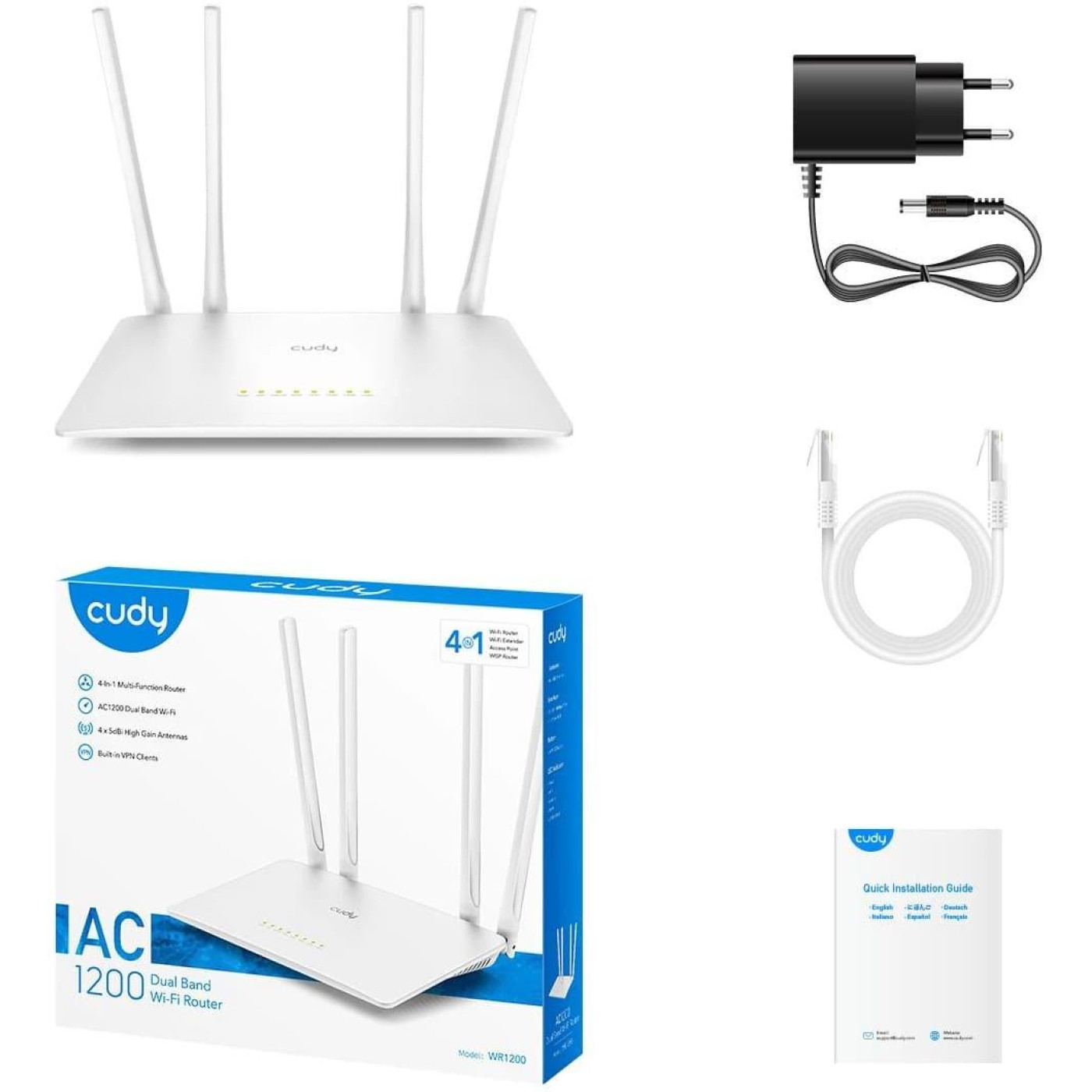 Роутер Cudy WR1200 WiFi 5 (73-00514)