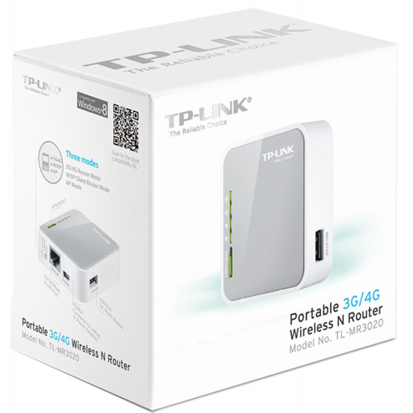 Роутер TP-Link TL-MR3020 N300 White 802.11n (TL-MR3020)