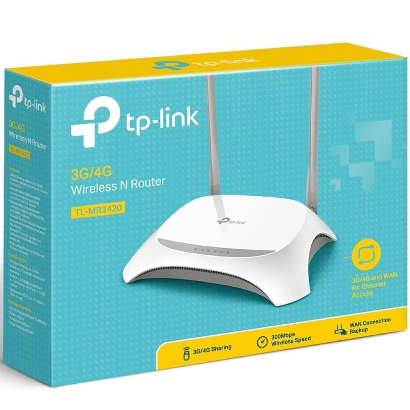 Роутер TP-Link 4G TL-MR3420 N300 White 802.11n (TL-MR3420)