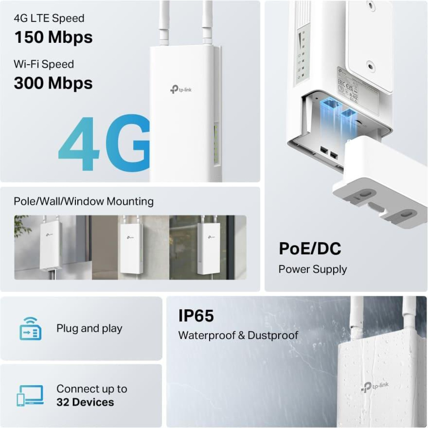 Роутер TP-Link 4G TL-MR100-Outdoor (TL-MR100-Outdoor)