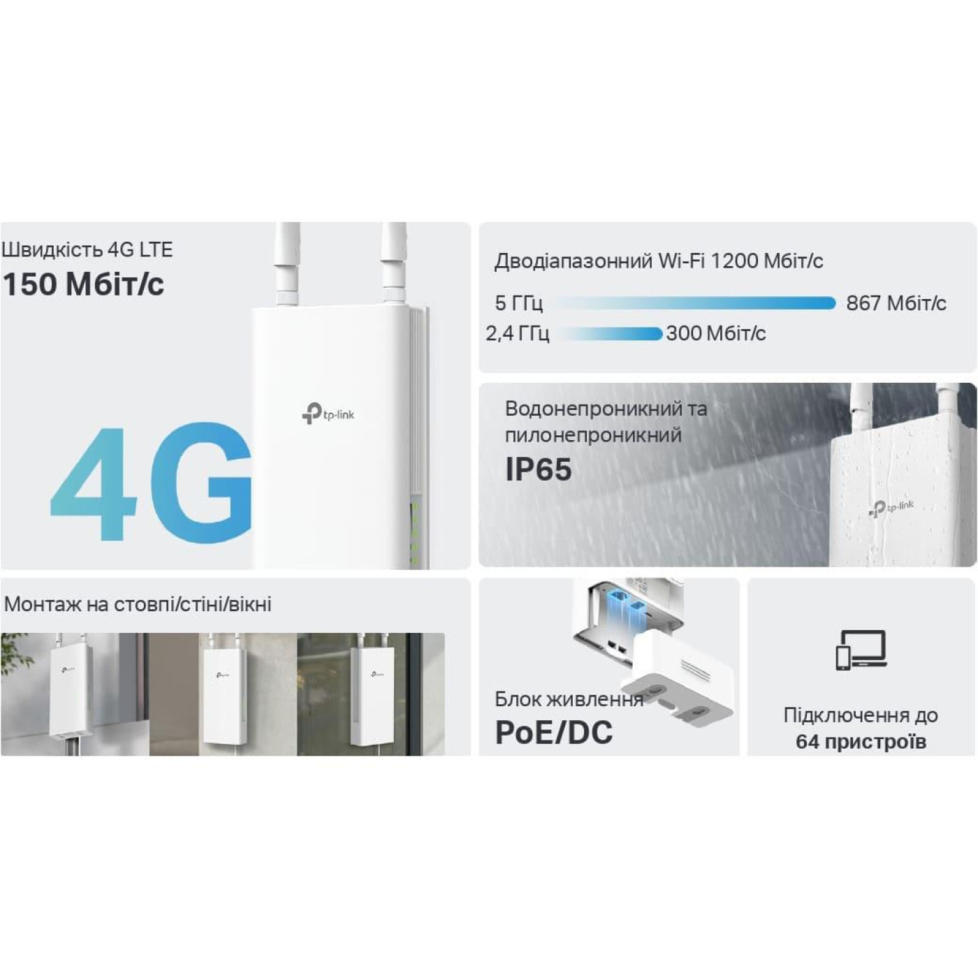 Роутер TP-Link 4G Archer MR402-Outdoor (Archer MR402-Outdoor)