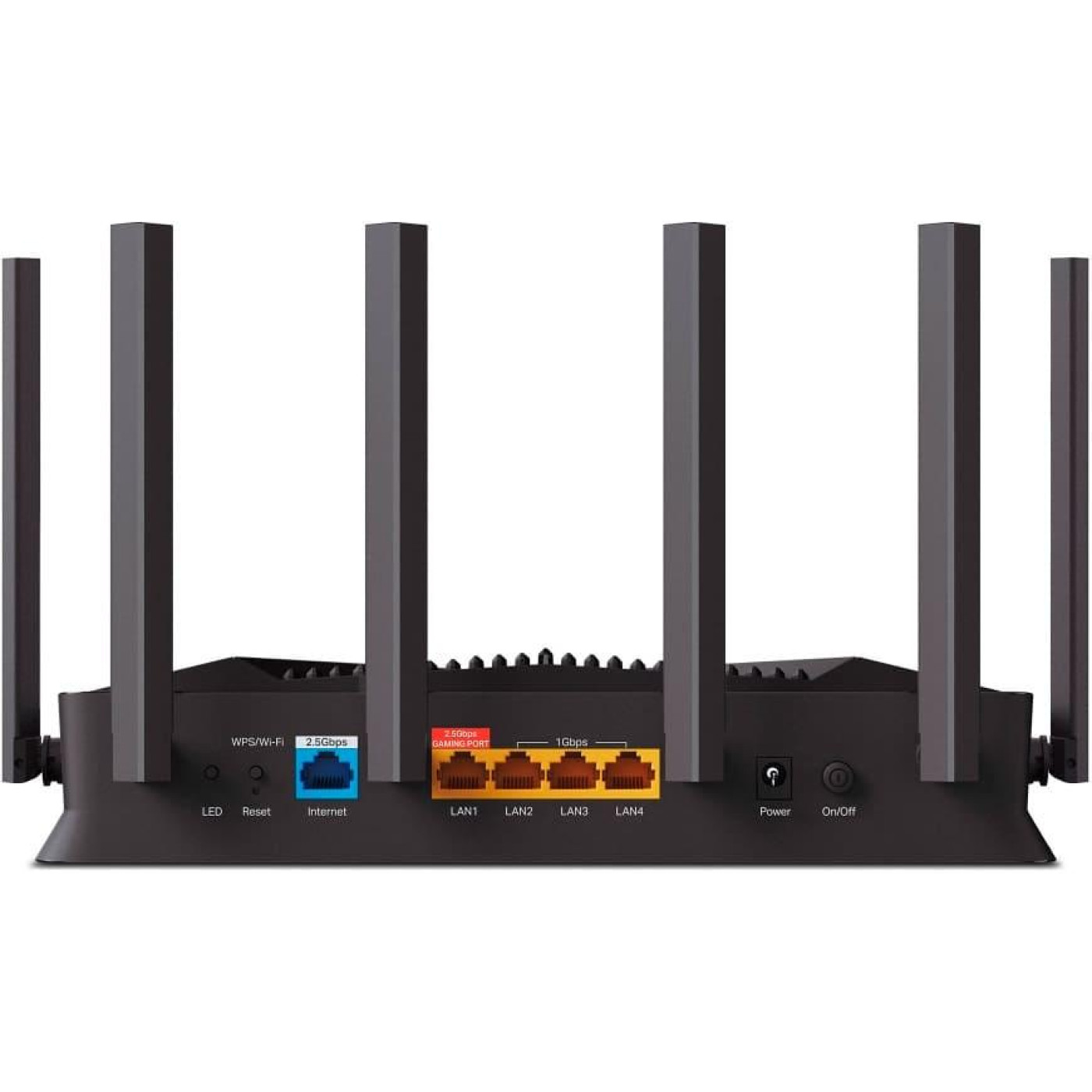 Роутер TP-Link Archer GE400, Black, Wi-Fi 7 (до 6453 Mb/s, 2.4/5GHz), 1хLAN (1000/2500 Mb/s), 3хLAN (100/1000 Mb/s), 1хWAN (1000/2500 Mb/s), 1хUSB 3.0