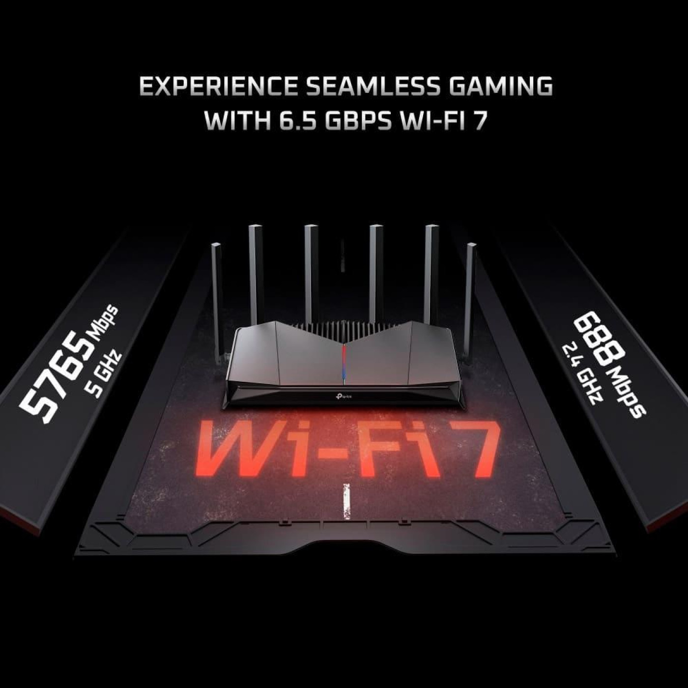 Роутер TP-Link Archer GE400, Black, Wi-Fi 7 (до 6453 Mb/s, 2.4/5GHz), 1хLAN (1000/2500 Mb/s), 3хLAN (100/1000 Mb/s), 1хWAN (1000/2500 Mb/s), 1хUSB 3.0