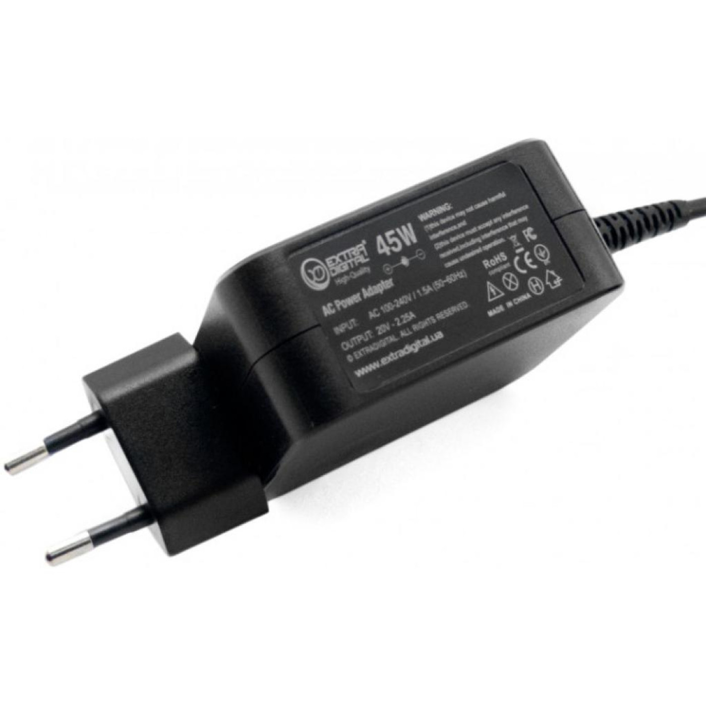 Блок питания для ноутбука Extradigital для ноутбуков High Quality Lenovo, 20V, 2.25A, 45W (4.0x1.7) (PSL3865)