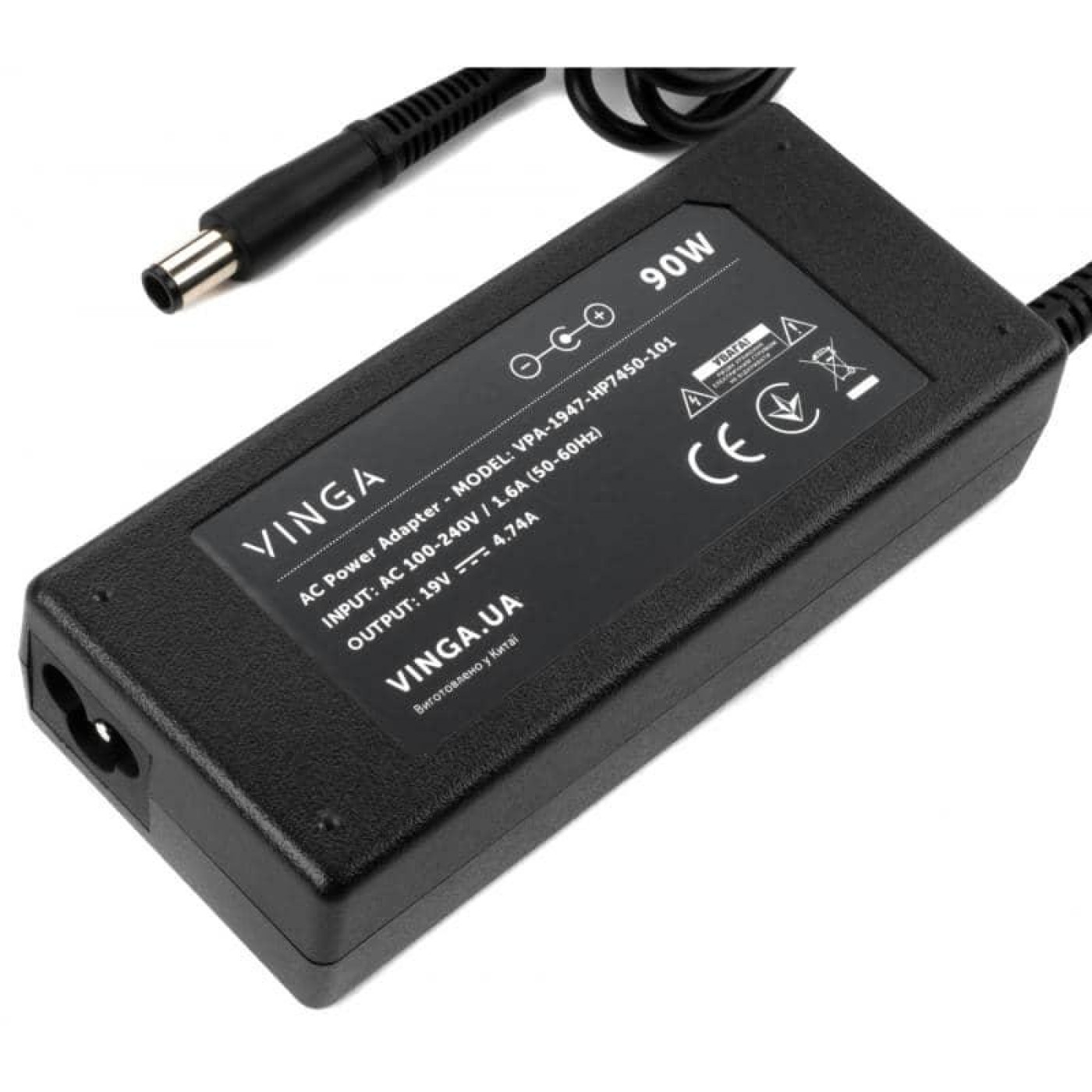 Блок живлення для ноутбука Vinga HP 90W 19V 4.74A раз'ем 7.4*5.0 (VPA-1947-HP7450-101)