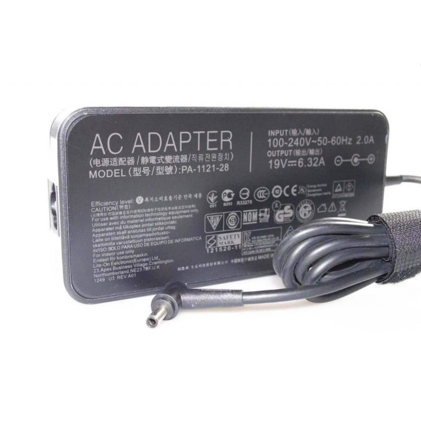 Блок живлення для ноутбука ASUS 120W 19V, 6.32A, раз'ем 4.5/3.0 (PA-1121-28 A15-120P1A / A40161)