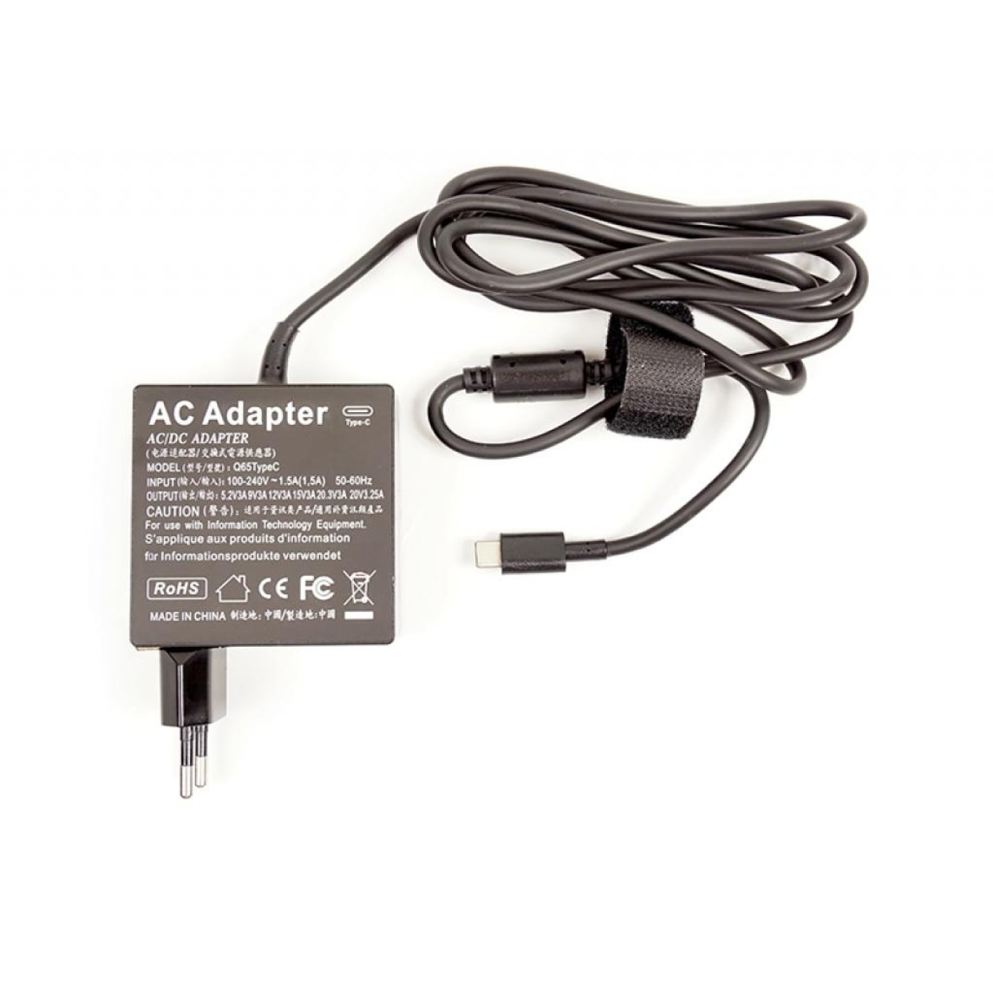 Блок живлення для ноутбука PowerPlant 65W Type-C Универсальний, 20V, 3.25A (NA700066)