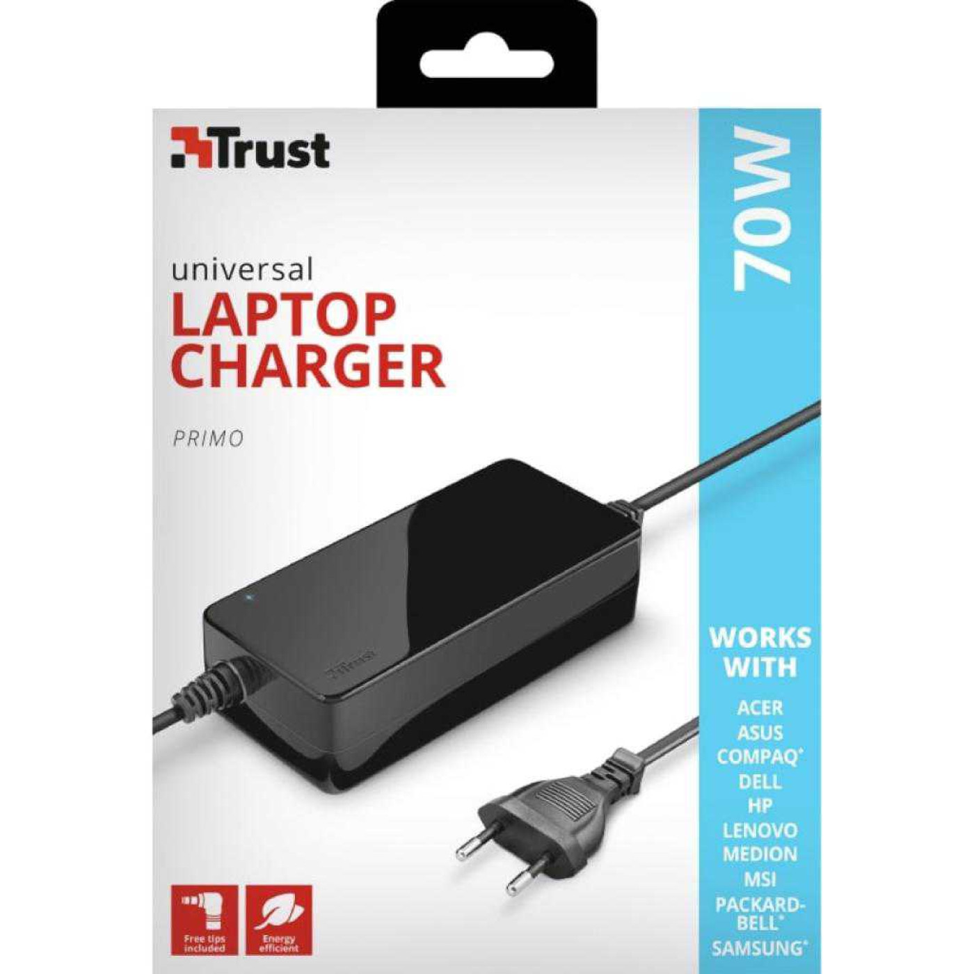 Блок питания для ноутбука Trust Primo 70W-19V Universal Laptop Charger BLACK (22141_TRUST)