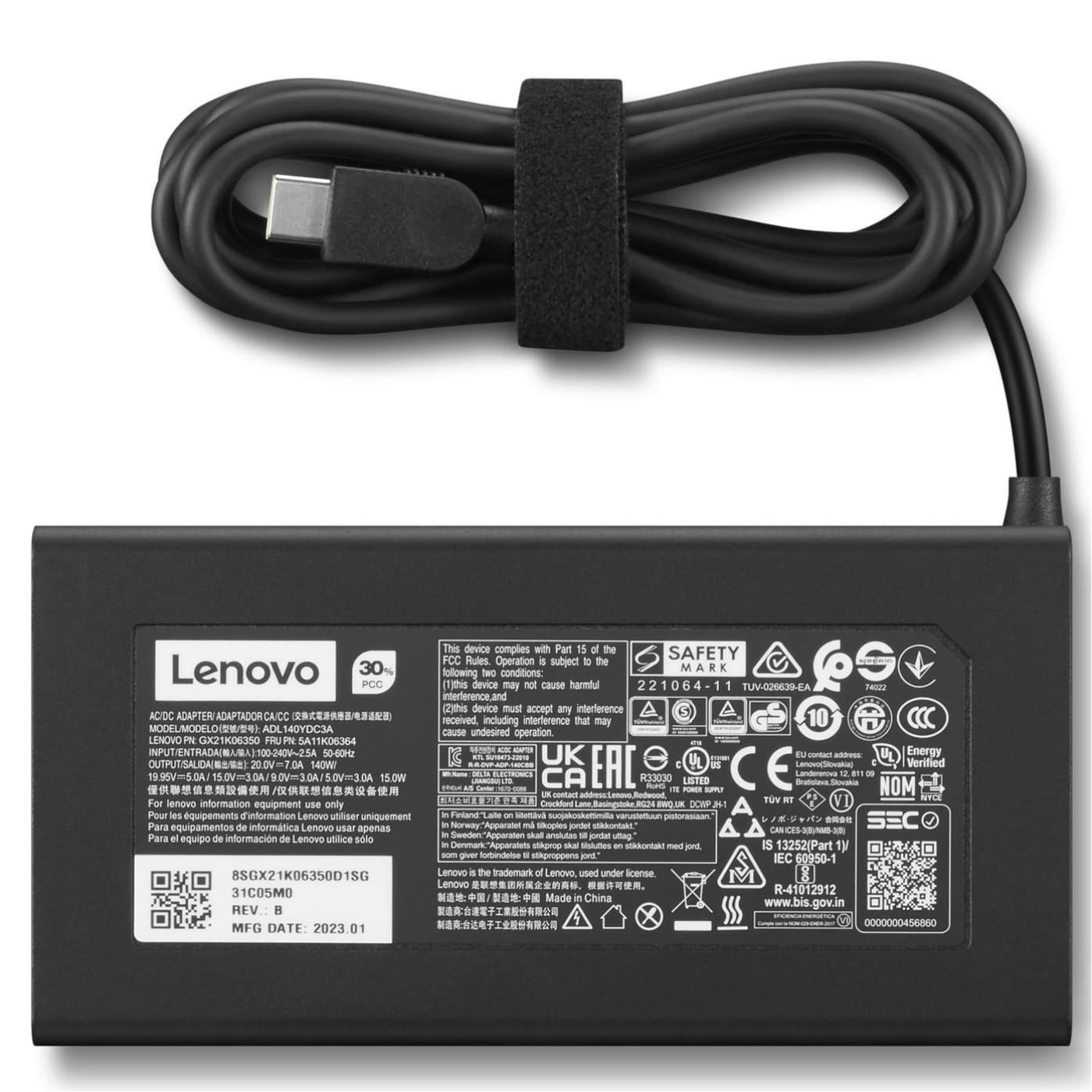 Блок питания для ноутбука Lenovo Legion Slim 140W AC Adapter ( USB-C) Legion Slim 140W AC (USB-C) (GX21M50626)