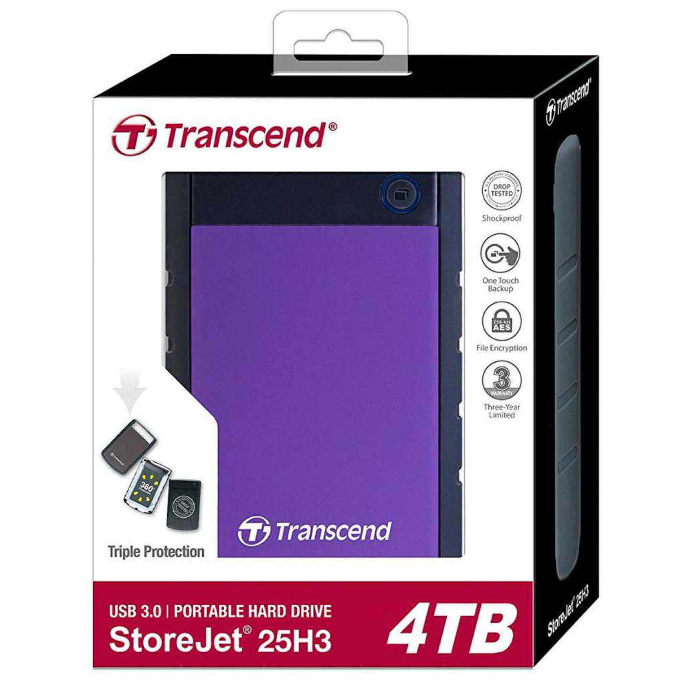 Зовнішній жорсткий диск Transcend StoreJet 25H3 4Tb (TS4TSJ25H3P)