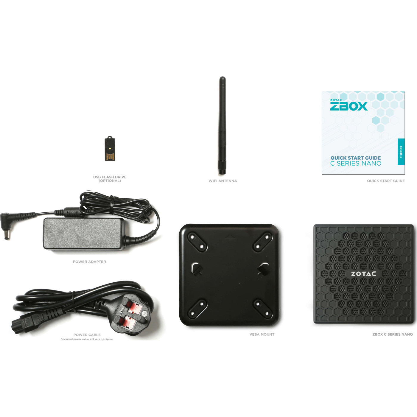 Системний блок Zotac ZBOX NANO, SFF, N5100, 2X DDR4-2933, SATAIII, DUAL GLAN, WIFI, BT, DP/HDMI/VGA, EU+UK PLUG (ZBOX-CI331NANO-BE)