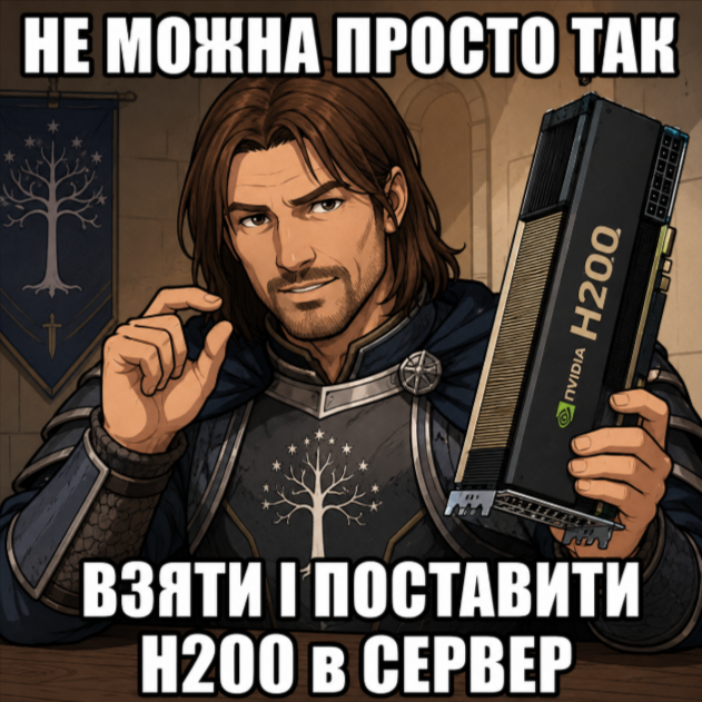 Не можна просто так взяти і поставити H200 в сервер