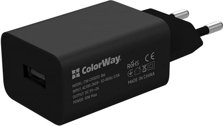 Купити Зарядний пристрій ColorWay 1USB AUTO ID 2A (10W) черное + cable ...