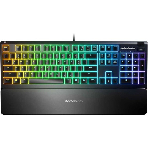 Клавіатура SteelSeries Apex 3 Whisper-Quiet Switches USB Black (64795) — Мембранні клавіші: тихе та чутливе натискання
