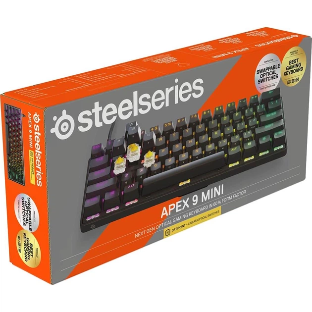Клавиатура SteelSeries Apex 3 Whisper-Quiet Switches USB Black (64795) — Яркая RGB подсветка клавиш