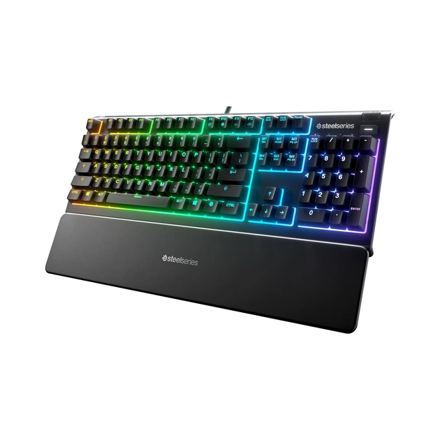 Клавіатура SteelSeries Apex 3 Whisper-Quiet Switches USB Black (64795) — Яскраве RGB підсвічування клавіш